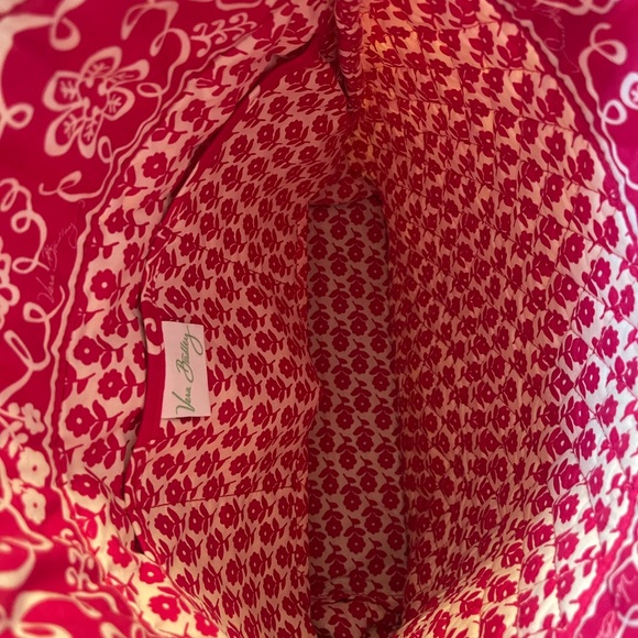 Vera Bradley Twirley Birds Pink Floral Tote Bag EUC- No Call Outs 14 W/ 26 L - Picture 6 of 7